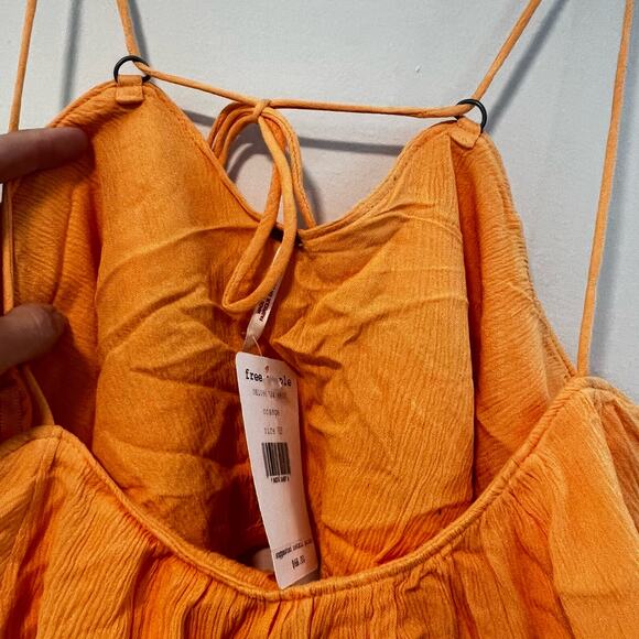 NWT Free People Home Again Camo Crop Top Orange Size XS - Picture 6 of 7